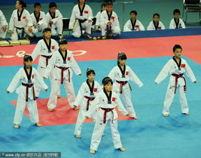 跆拳道示范团现场精彩表演