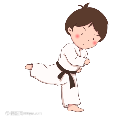 卡通跆拳道男孩