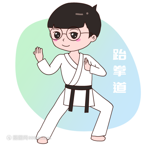 练跆拳道的少年