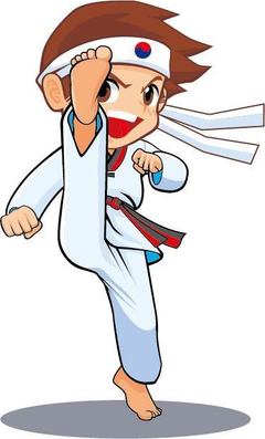 跆拳道卡通矢量元素 活力与艺术的完美结合